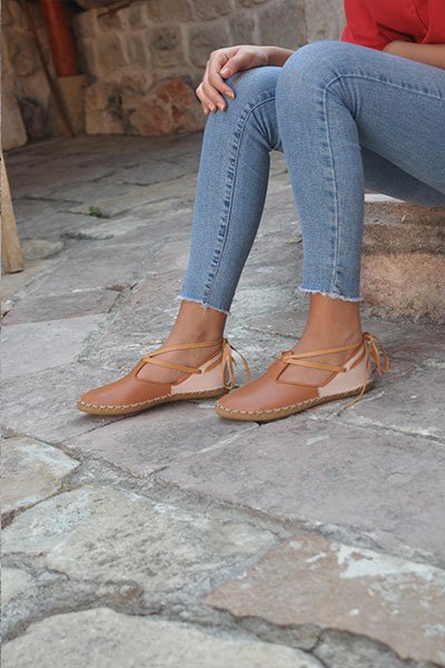 Taba Krem İpli Model Çarık-IMC15 - Görsel 2