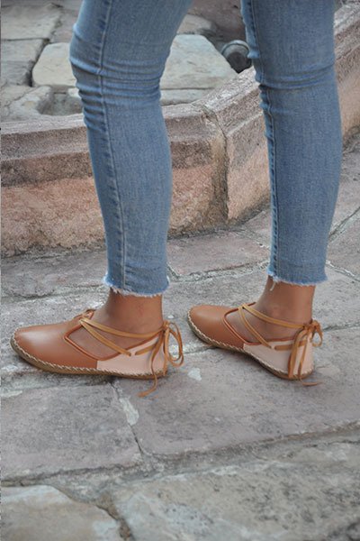 Taba Krem İpli Model Çarık-IMC15 - Görsel 3