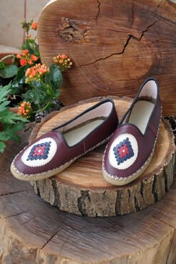 Bordo Babet Model Desenli Çarık BMC01 - Görsel 3